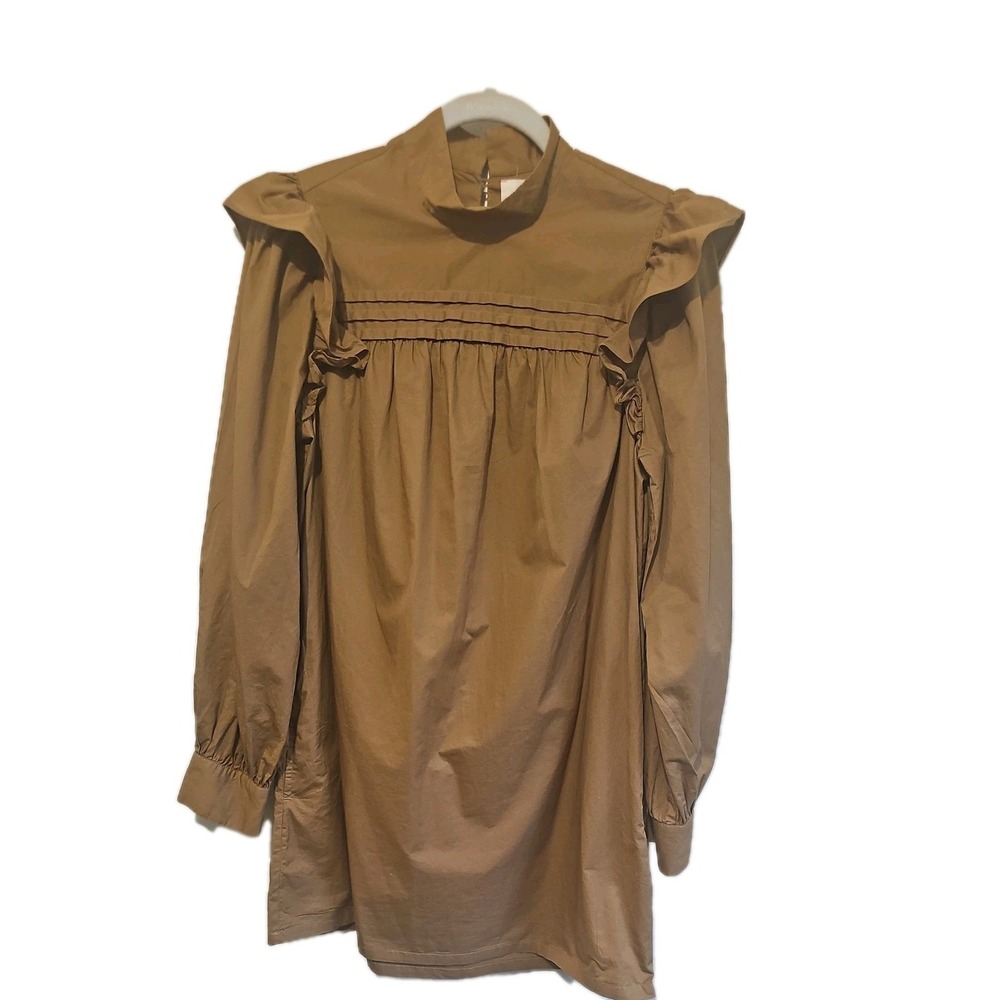 XIRENA nyla cotton boho khaki dress Sz S NWOT cottagecore